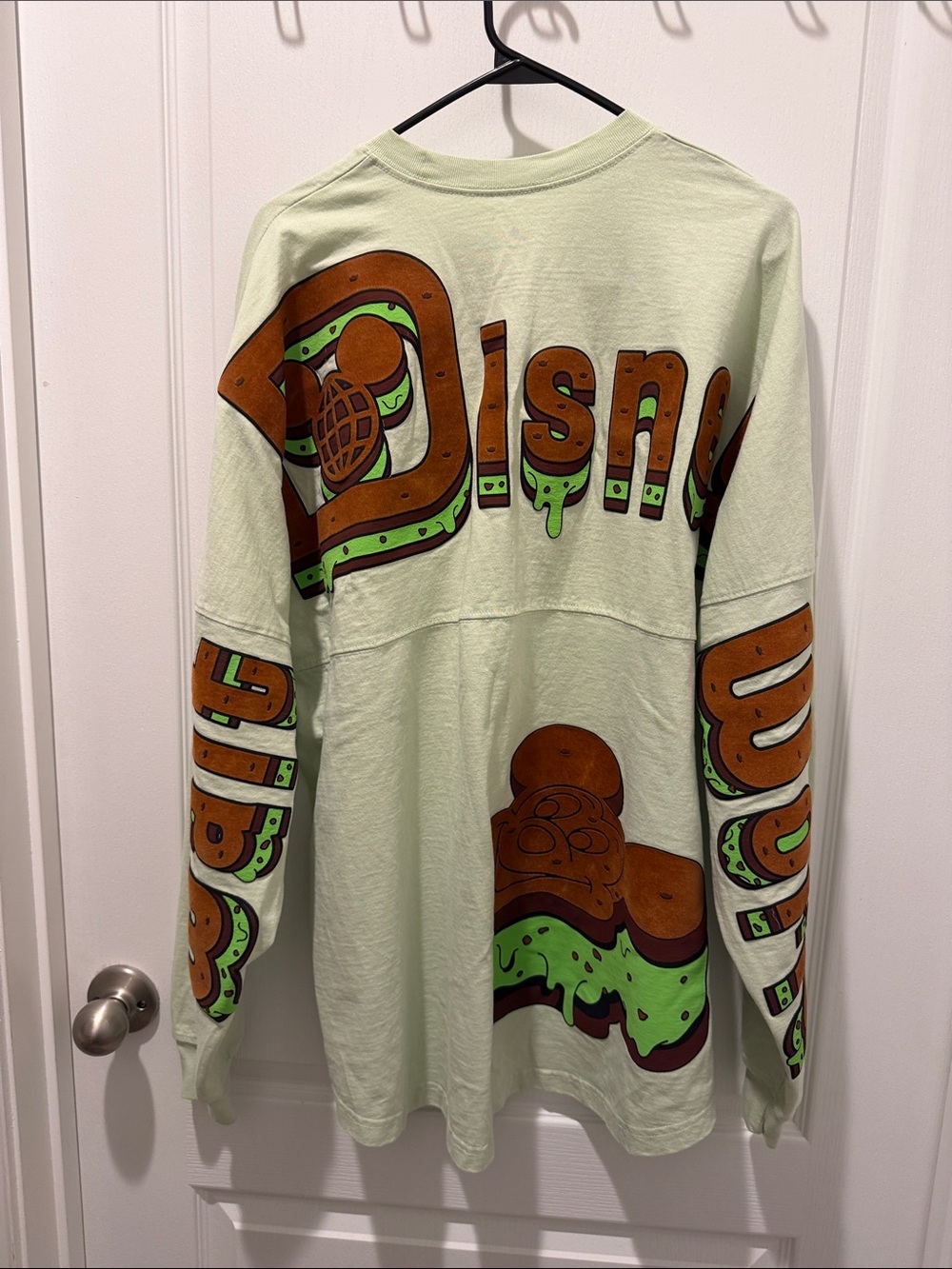 Disney LongSleeve Spirit Jersey in Light Green with Brown and Neon Green Accents